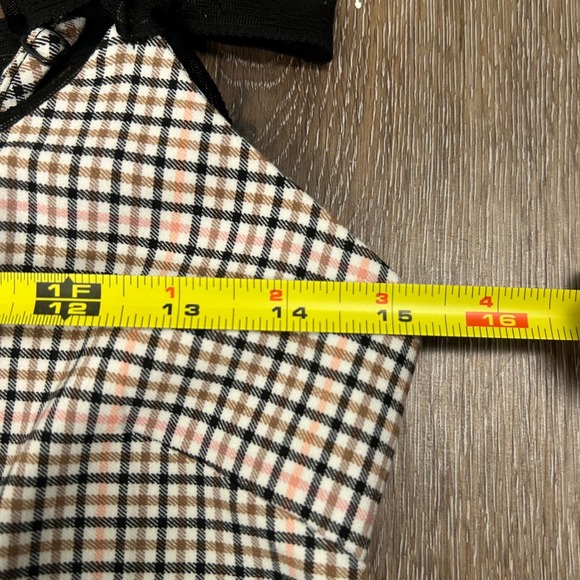 Women's Y2K Plaid Mini Dress Kendall & Kylie Sz-M Pink Lace Bow Fairy Grunge - Picture 8 of 10